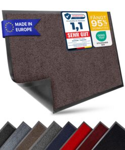 Entree Fußmatte 90x150 cm - rutschfeste & saugfähige Schmutzfangmatte – wetterfest, waschbar & geruchslos – für Wohnungs