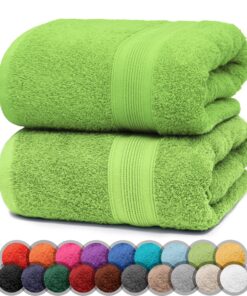 NatureMark Duschtuch 70×140 cm, Premium Qualität Apfelgrün, OEKO‑TEX STANDARD 100 NatureMark 70 x 140 cm Duschhandtuch