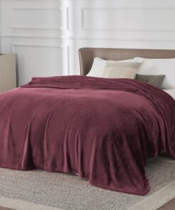 BEDSURE Wohndecke Warm Weinrot 220x240cm OEKO-TEX STANDARD 100
