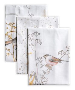 Maison d' Hermine Medow Florals Beige 100% Baumwolle Multi-Purpose Küchenhandtuch Set | Bar Handtücher | Frühling/Sommer