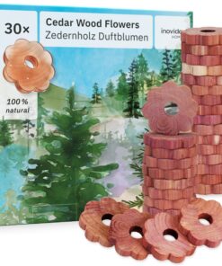 Inovida Zedernholz Ringe: Natürlicher Duft gegen Kleidermotten – 30 Stück für den Kleiderschrank – Mottenschutz im Kleid