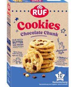 RUF Chocolate Chunk Cookies - Backmischung für helle Kekse im American Style, innen chewy, außen knusprig, 10 Cookies, 3