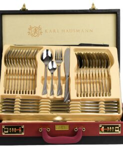 KARL HAUSMANN Besteck Set 12 Personen - Spülmaschinenfest - Edelstahl - Top-Qualität für Festmahl oder Alltag - KofferUG