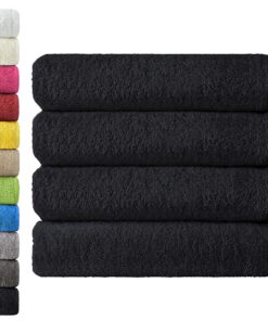 NatureMark Duschtücher 4er-Pack 70×140 cm – 100% Baumwolle (OEKO-TEX), Schwarz