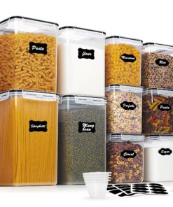 Vtopmart Luftdicht Vorratsdosen 10er Set 6,5L BPA-frei Schwarz für Mehl Zucker Küche