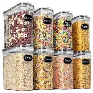 Wildone Frischhaltedosen luftdicht, ideal für Vorratslagerung von Müsli und trockenen Lebensmitteln, 2,5 l, 8 Stück