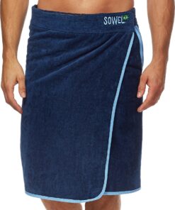 Sowel® Saunakilt Herren 100% Bio-Baumwolle mit Klettverschluss 60 x 140 cm Navy