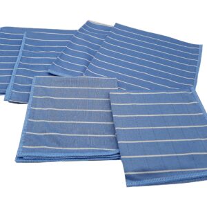 Aqua Laser Bambus Mikrofaser Glas- und Fenstertücher - Poliertuch 6er Set (blue) Aqua Laser Bambus Mikrofaser Glas- un