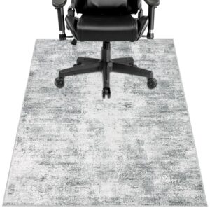 Capslpad rutschfeste Stuhlmatten für Hartholzboden Schreibtischstuhl Unterlage Gaming Bodenschutzmatte 90x120cm Grau