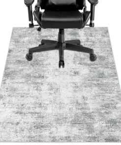 Capslpad rutschfeste Stuhlmatten für Hartholzboden Schreibtischstuhl Unterlage Gaming Bodenschutzmatte 90x120cm Grau