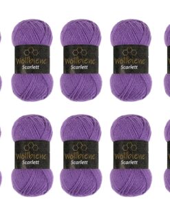 Scarlett Wolle 10 x 50g Strickwolle für Babywolle | Türkische Wolle 500 Gramm zum Stricken und Häkeln | 10 x 50g Lila S