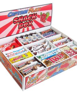 Captain Play - Snack Box mit 80 Schokoriegeln in 14 verschiedenen Sorten | Ideal für Schokoladenliebhaber | Perfekt zum