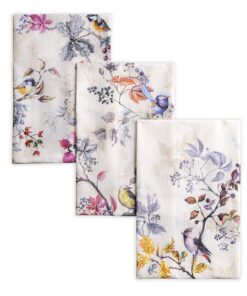 Maison d'Hermine Küchenhandtücher 3er-Set 100% Baumwolle saugfähig mit Aufhängeschlaufe (Equinoxe - Beige) Maison d'Herm
