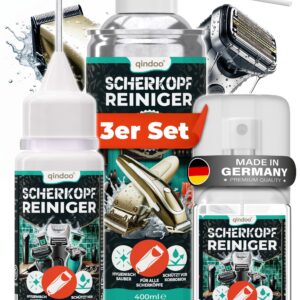 Qindoo Scherkopfreiniger – Präzise Dosierung, Hygienische Sauberkeit,Made in Germany – für Rasierer, Haarschneider & Bar