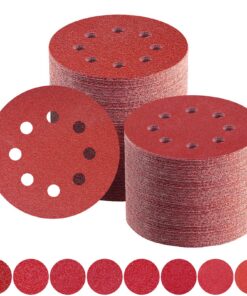Schleifpapier 10 x 125mm 80/120/150 Körnung 8 Loch für Exzenterschleifer (180Stück) | Schleifpapier Klettverband 10 x 1
