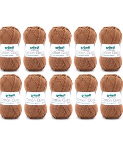 Gründl Wolle Cotton Quick Uni - Baumwollgarn für Häkeln - Caramell OEKO-TEX_standard_100 - 10 Knäuel 50g/125m - wohlig w