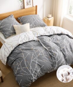 BEDSURE Bettwäsche 100% Baumwolle - Graukopf, 2-Pack Bettklamotten mit Kissenbezügen, OEKO-TEX-STANDARD 100 BEDSURE Bet