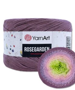 Frida's Wollhaus YarnArt 250 g = 1000 m Rosegarden Bobbel Farbverlaufsgarn Wolle 26 Farben (312 | Lila-Rosa-Hellgrün)ode