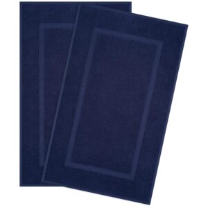 Hammetex Badvorleger Set Dunkelblau, 100% Baumwolle, Saugfähig Waschbar, 51x86 cm, OEKO-TEX Standard 100 Duschvorleger f