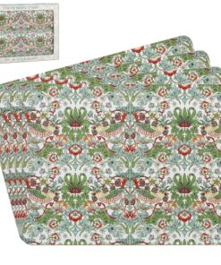 The Leonardo Collection William Morris Platzsets mit Erdbeerdieb, rutschfest und waschbar, ideal für die Küche, 4 Stück,