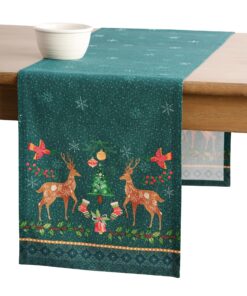 Maison d'Hermine Tischläufer 100 % Baumwolle für Weihnachtsdekorationen Hygge Christmas OEKO-TEX STANDARD 100 (50 cm x 1