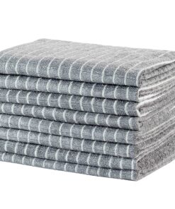 8er-Set Bambus und Microfaser Geschirrtücher: Super weiche, saugfähige Küchentücher für die Küche, 45 x 65cm, Grau