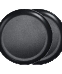 Herogo Pizzablech 2er Set, ∅ 30 cm Rund edelstahl pizzaform mit Antihaftbeschichtung, Gesund & Langlebig für Pizza-backe