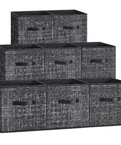 SONGMICS Aufbewahrungsbox 8-Set Schwarz ROB830B01 für das Sortieren von Kleidung im Schrank