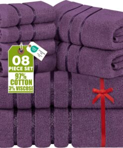 Utopia Towels 8er-Pack saugfähige Handtücher schnell trocknend(OEKO-TEX MADE IN GREEN) Pflaume
