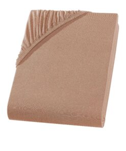 Visaggio Mikrofaser Spannbettlaken Nougat Nutzungsfähig für Alle Im Sommer und Winter Soft undComfortabel 180-200x200 cm