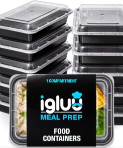 Igluu Meal Prep Boxen mit BPA-freiem Kunststoff (10er-Pack) - wiederverwendbar, mikrowellen-, gefrier- und spülmaschinen