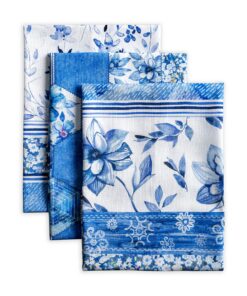 Maison d' Hermine Geschirrtuch Summer Blues - Hochwertiges Küchenhandtuch für 100% Baumwolle Set von 3, ideal als Mutter