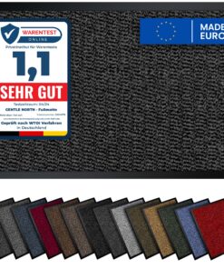 Gentle North hochwertige Fußmatte grau schwarz 40x60cm - Rutschfest, waschbar & wetterfest für Innen & Außen - Schmutzfa