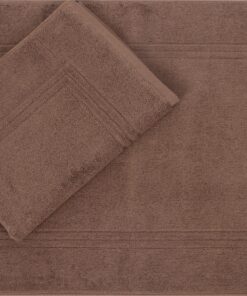 Betz 2 Stück Luxus Badematte Qualität 950g/m² Farbe nuss-braun Größe 50x70 cm Duschvorlage