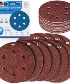 EffektWerk Schleifscheiben 150 mm mit 120 Körnern für Profi-Handwerker bei Baustellen und Autoarbeitsstätten - 120er-Pac