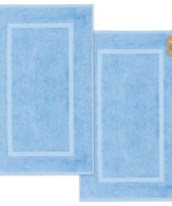Lavea 2er Set Badematte 50x80 cm - rutschfeste, waschbare Badematte aus 100% Baumwolle - ideal für Badezimmer und Dusche