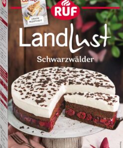 RUF Landlust Schwarzwälder Kirsch Torte Backmischung, schnell & einfach zubereitet für Kaffeezerstreichung, incl. gratis